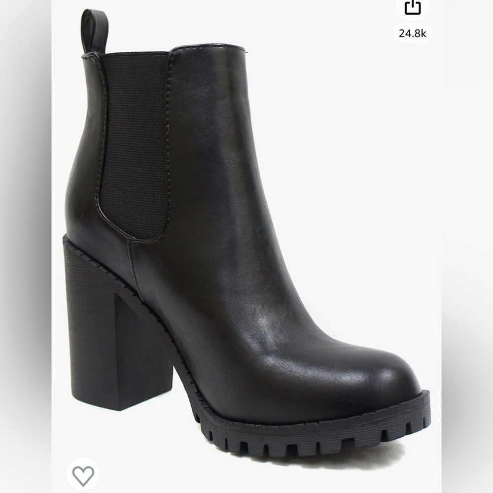 Soda Glove Ankle Boot with Chunky Heel